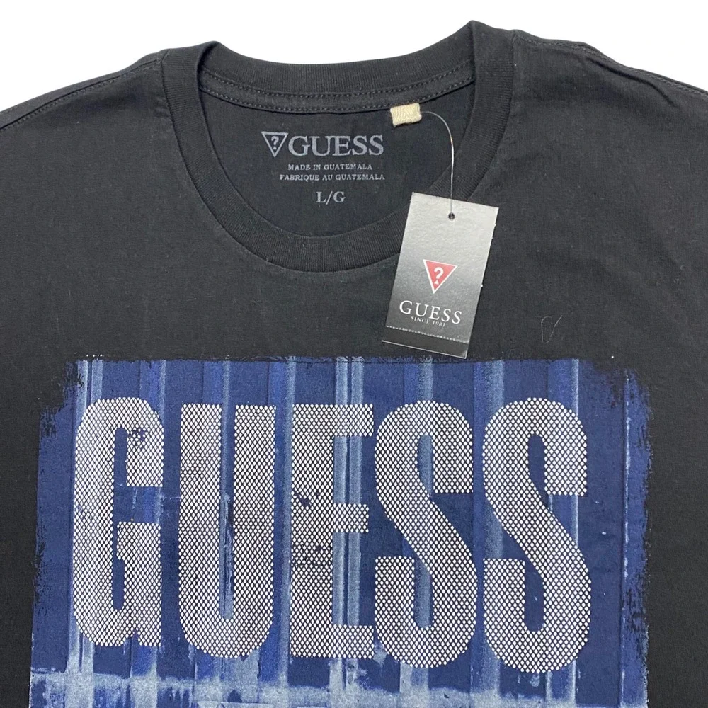 GUESS Mens Graphic Logo T-Shirt Black Short Sleeve Crew Neck Size L NWT - Picture 4 of 6
